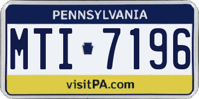 PA license plate MTI7196