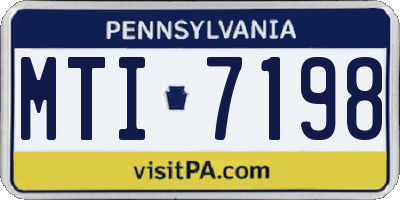 PA license plate MTI7198