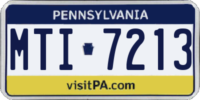PA license plate MTI7213