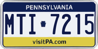 PA license plate MTI7215
