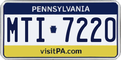 PA license plate MTI7220