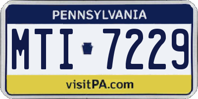 PA license plate MTI7229