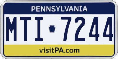 PA license plate MTI7244