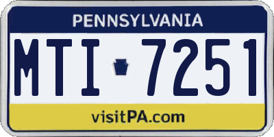 PA license plate MTI7251