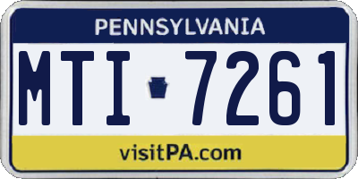 PA license plate MTI7261