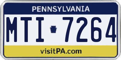 PA license plate MTI7264