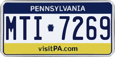 PA license plate MTI7269