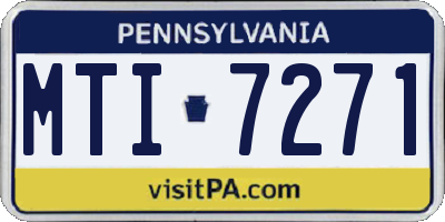 PA license plate MTI7271