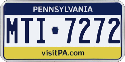 PA license plate MTI7272