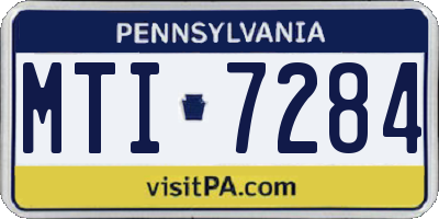 PA license plate MTI7284