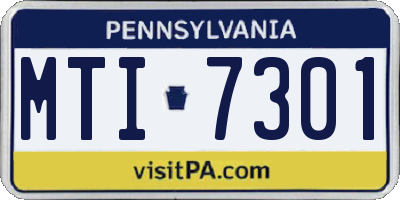 PA license plate MTI7301
