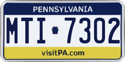 PA license plate MTI7302