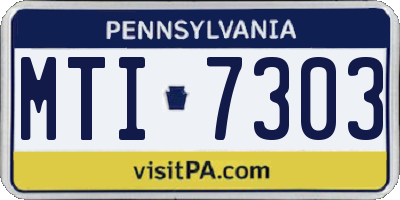 PA license plate MTI7303