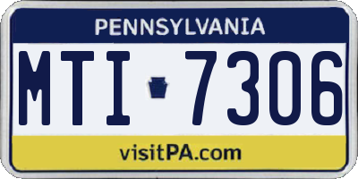 PA license plate MTI7306