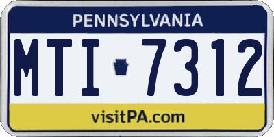 PA license plate MTI7312