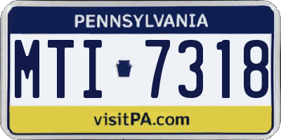 PA license plate MTI7318