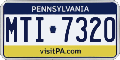 PA license plate MTI7320