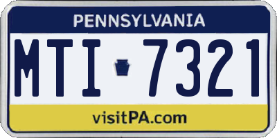 PA license plate MTI7321