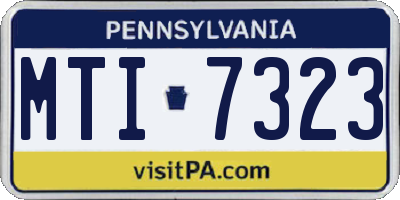 PA license plate MTI7323