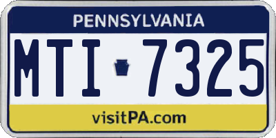 PA license plate MTI7325