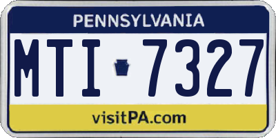 PA license plate MTI7327