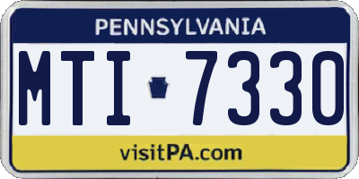 PA license plate MTI7330
