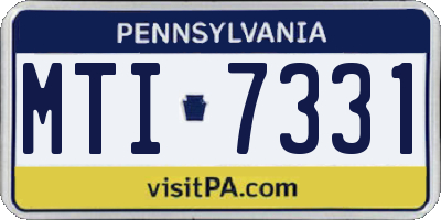 PA license plate MTI7331