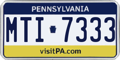 PA license plate MTI7333