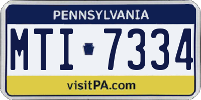 PA license plate MTI7334
