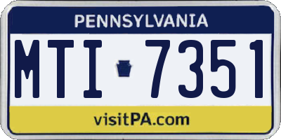 PA license plate MTI7351