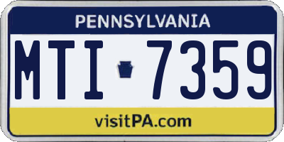 PA license plate MTI7359