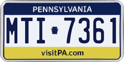 PA license plate MTI7361