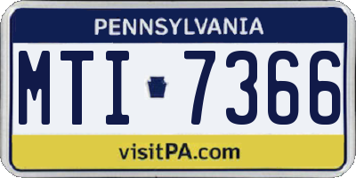 PA license plate MTI7366
