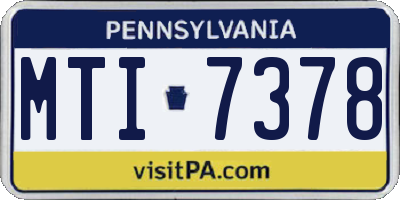 PA license plate MTI7378