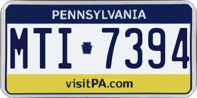 PA license plate MTI7394