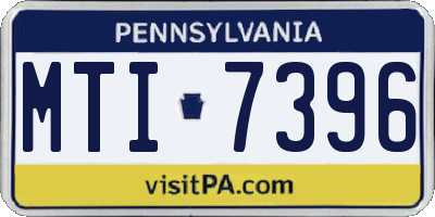 PA license plate MTI7396