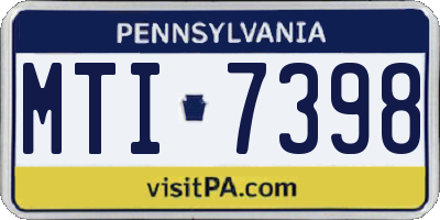 PA license plate MTI7398