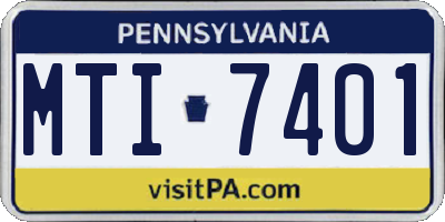 PA license plate MTI7401