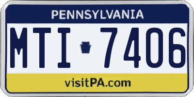 PA license plate MTI7406