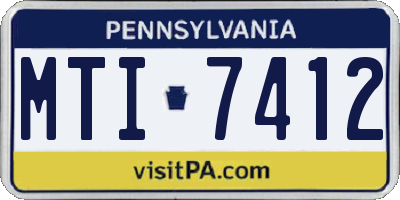 PA license plate MTI7412