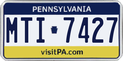 PA license plate MTI7427
