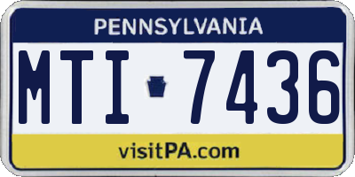 PA license plate MTI7436