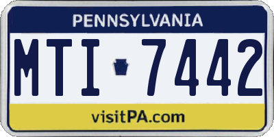 PA license plate MTI7442