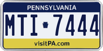 PA license plate MTI7444