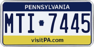 PA license plate MTI7445