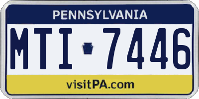 PA license plate MTI7446