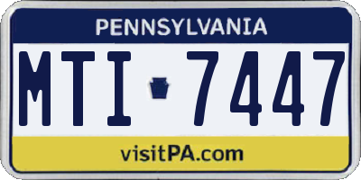 PA license plate MTI7447