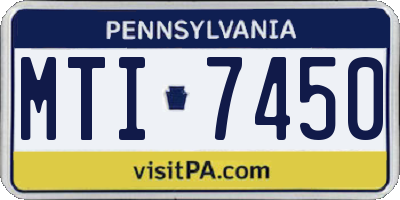 PA license plate MTI7450