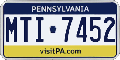 PA license plate MTI7452
