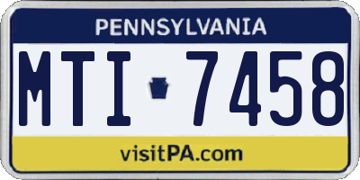 PA license plate MTI7458